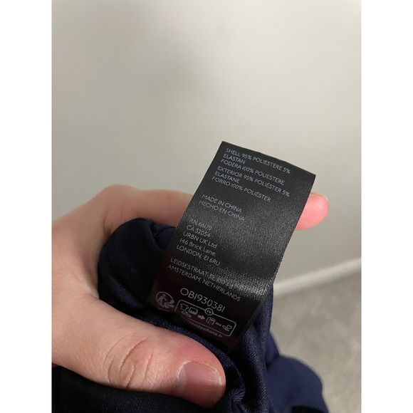 BHLDN Lennox Halter Open Back Side Slit Crepe Gown in Navy Size XXS Formal Prom - Picture 9 of 9